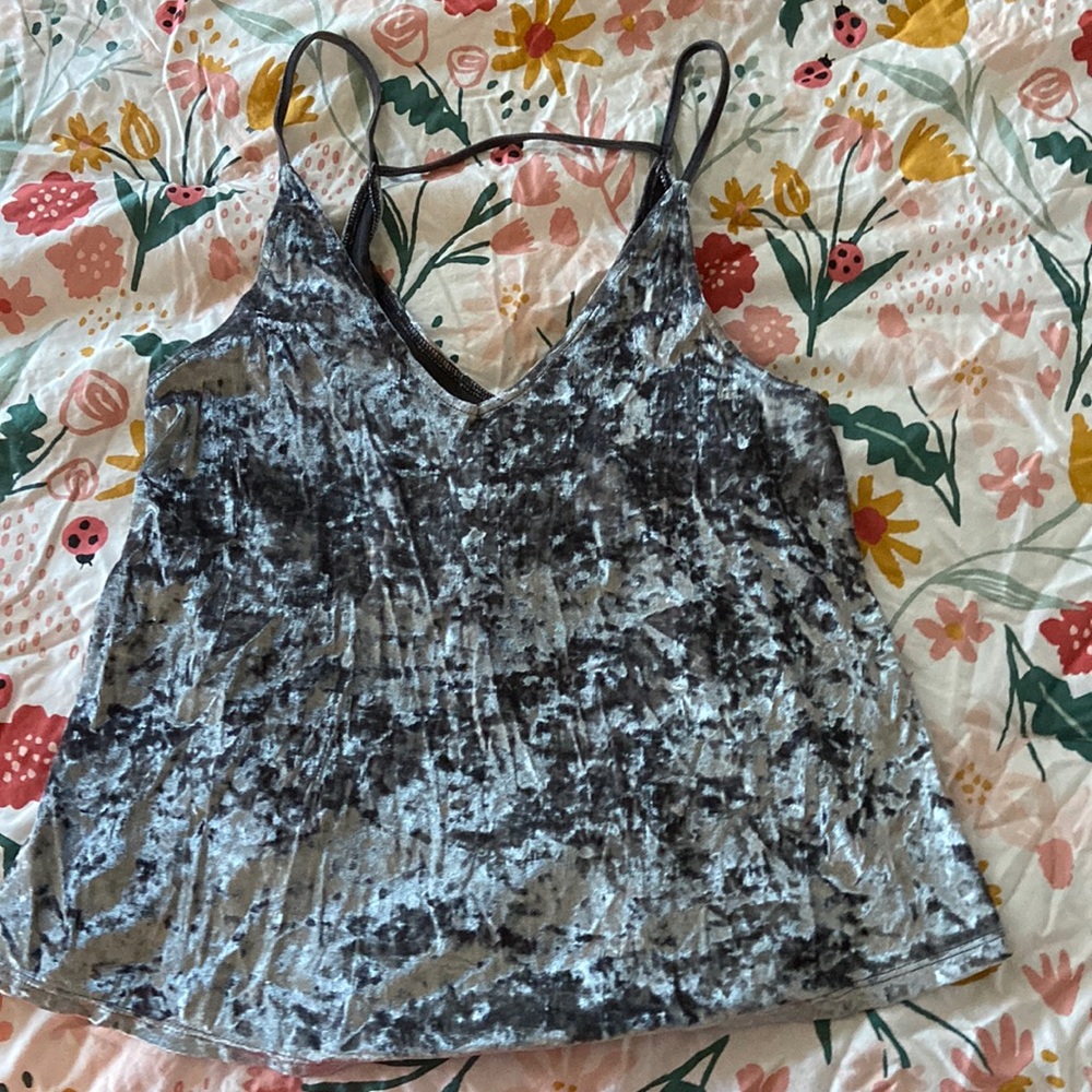 American Eagle crushed velvet v-neck top